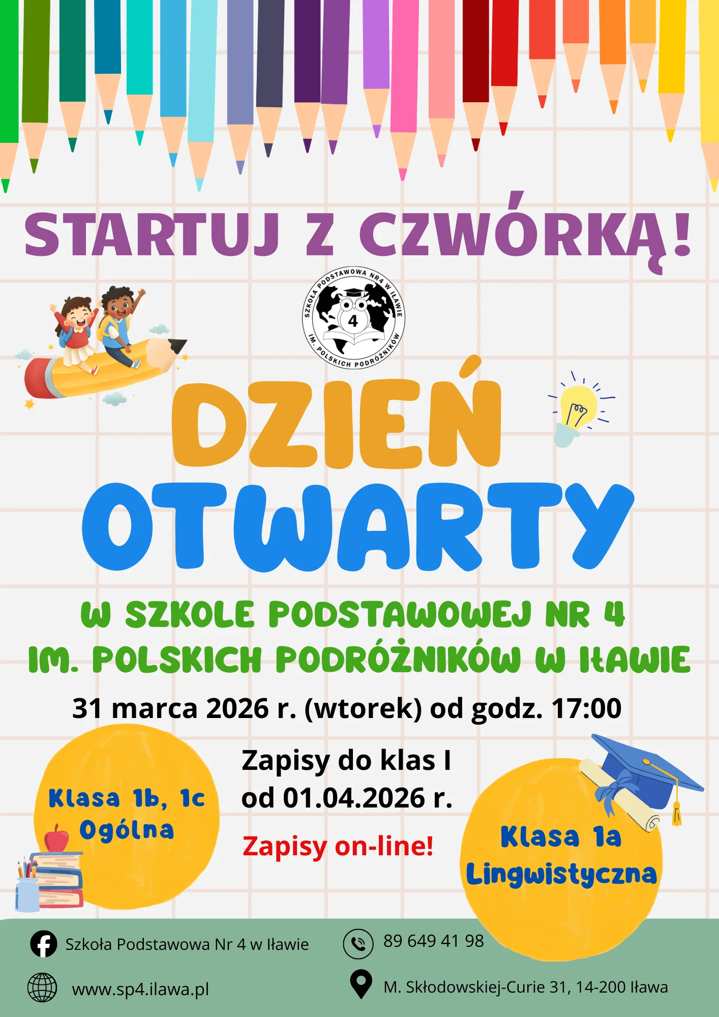 Dzień otwarty w SP4 Iława 31 marca 2026