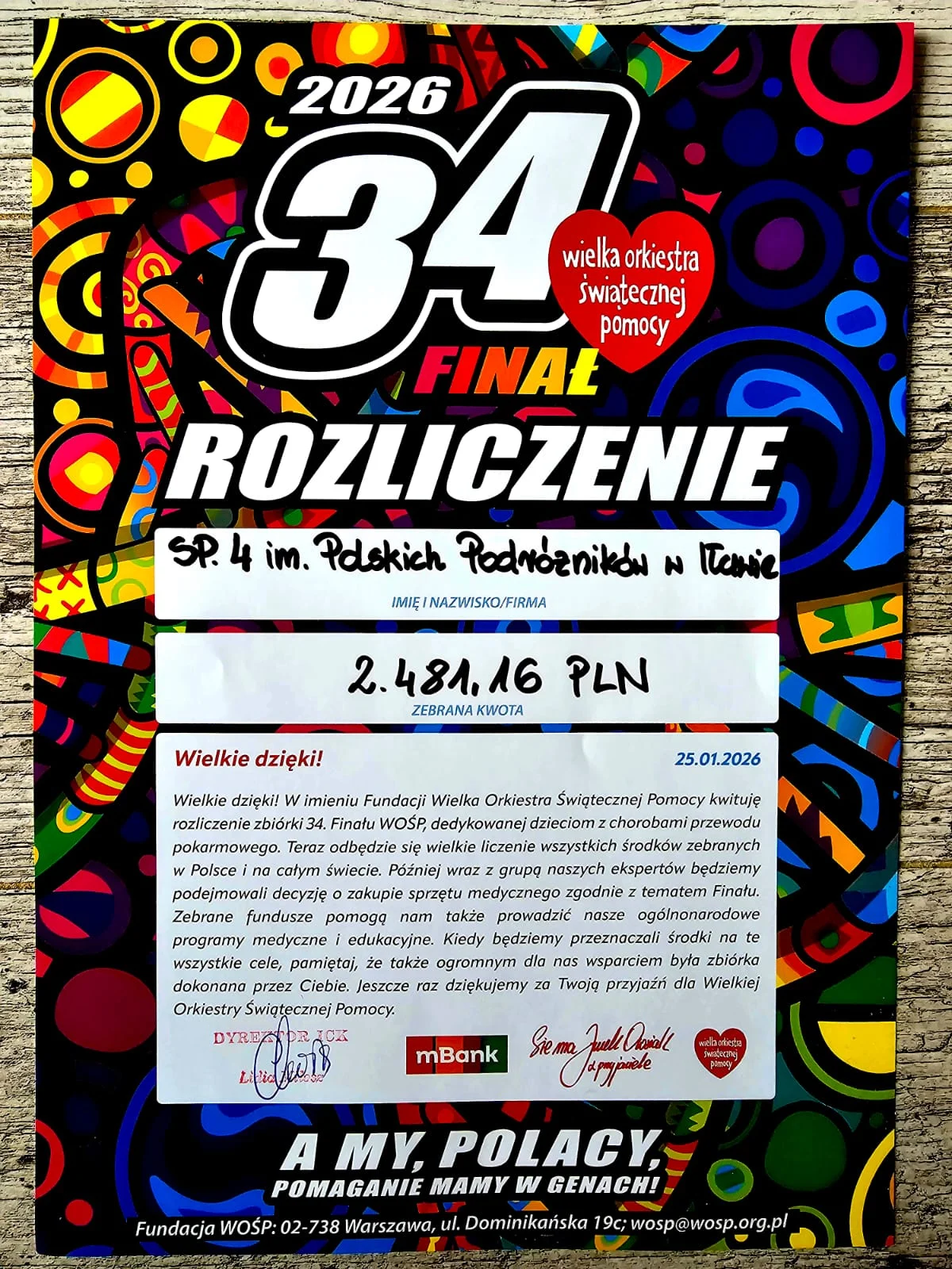 Wielka Orkiestra Świątecznej Pomocy 2026 SP4 Iława