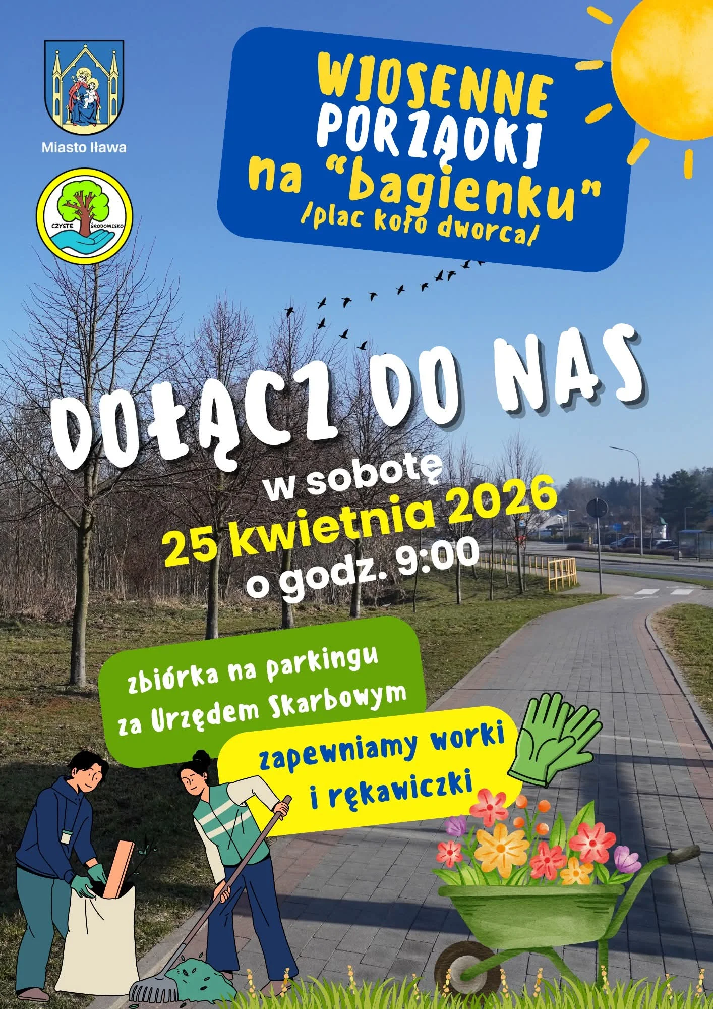 Wiosenne porządki na "Bagienku" - plac koło dworca